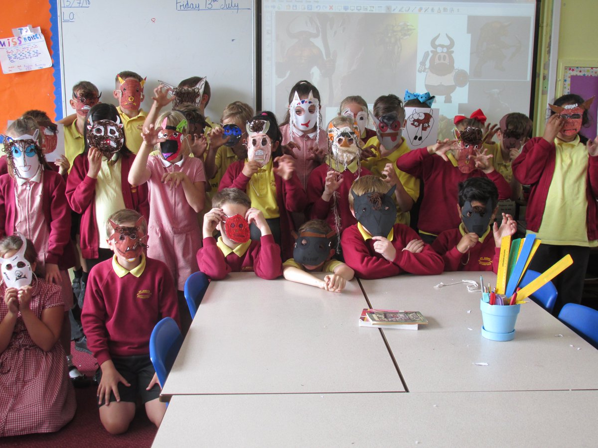 class4stonefold's tweet image. Horrifying, terrifying Class 4 in their Minotaur masks.