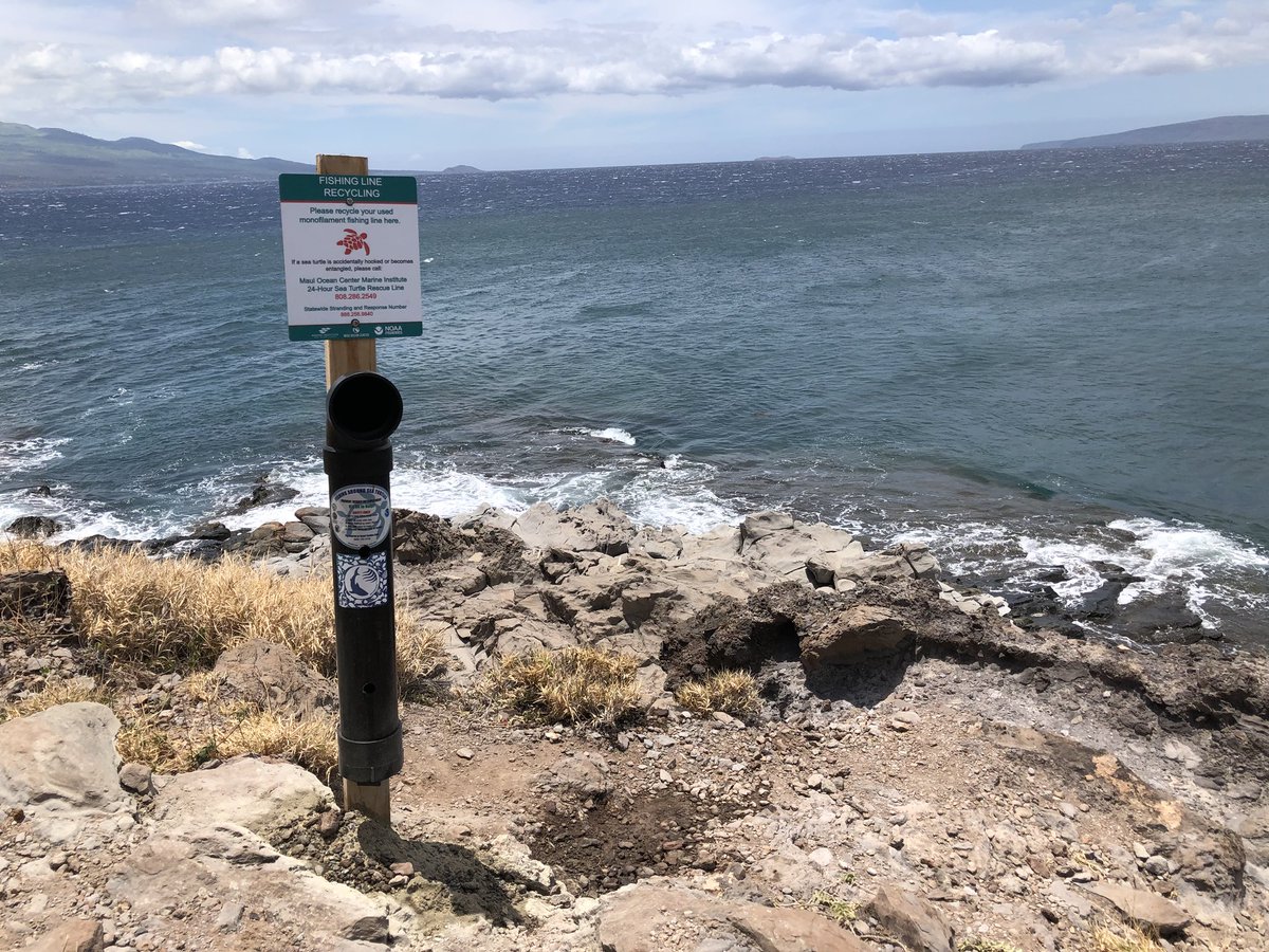 Our team was back in the field this week installing #fishing line recycling bins and conducting shoreline debris surveys. Link in bio to learn more. #PonoFishing #conservation #Maui #hawaii #seaturtle