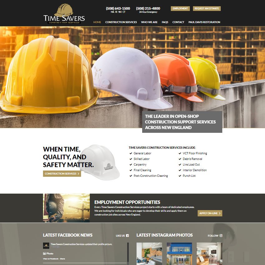 Introducing the new Time Savers Construction Services
Website timesaverscorp.com
#cdevisionholyoke #holyoke #webdesign #wordpress #wordpressblog #customwordpress #responsive #responsivedesign #responsivewebdesign #custom #responsive #mobile