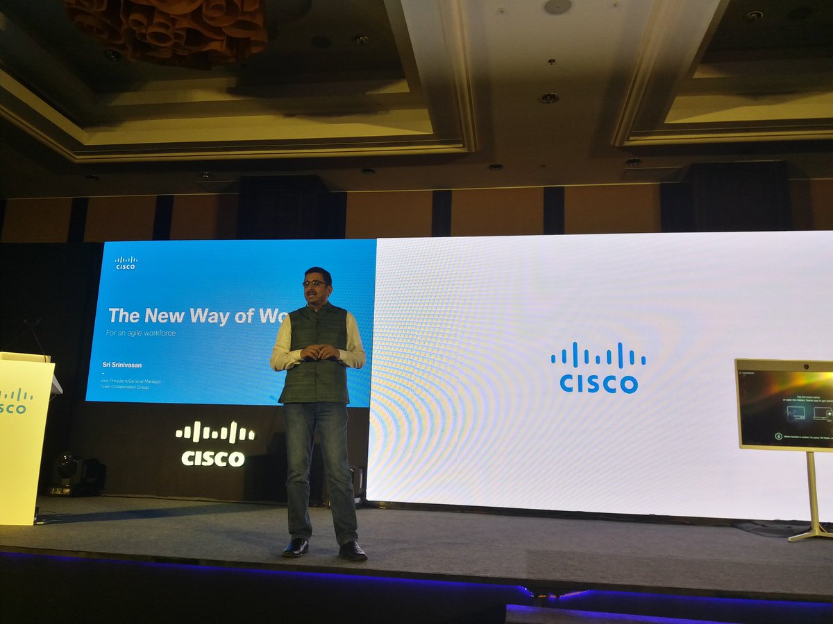 Gardesam9's tweet image. Sri srinivasan and sandeep mehra launch the new collab products. #cisco_in. #CiscoCollaborationIndiaLaunch2018