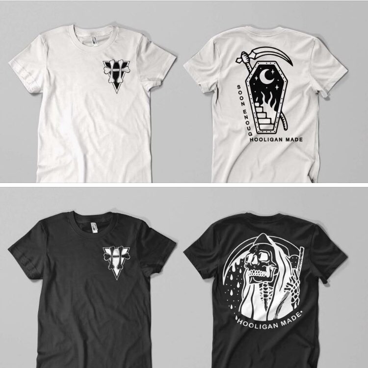 Today is the last day to pick up one of these two shirts! After that they won’t be printed again! Go snag one over at hooliganmade.bigcartel.com! 
—————————————————
#merch #adobe #illustrator #metalcore #hardcoremusic #motercycleclub #hockeyclub #streetwear #FridayThe13th