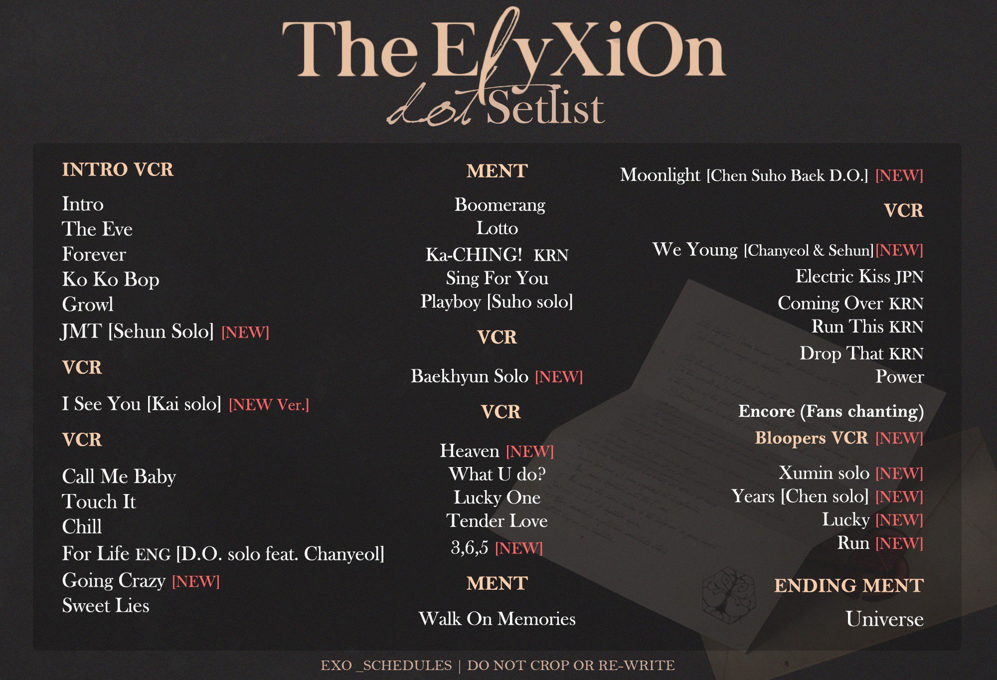 EXO SCHEDULE on Twitter: "EXO PLANET #16 - The EℓyXiOn [dot] set