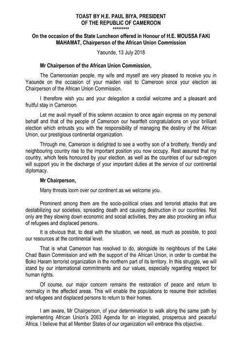 President Paul BIYA tweet media