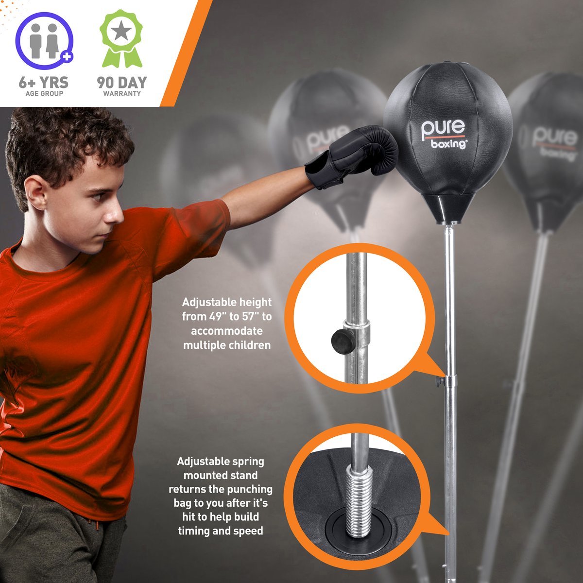 PureFunKids's tweet image. NEW ARRIVAL ALERT!! Our Kids Pro Free Standing Reflex Punching Bag utilizes a spring-mounted design to develop speed, timing and accuracy in punching and striking! Built tough for ages 6 and up!! &amp;gt; bit.ly/2vztTjO

#PunchingBag #BoxingTime #PureBoxing #Boxing