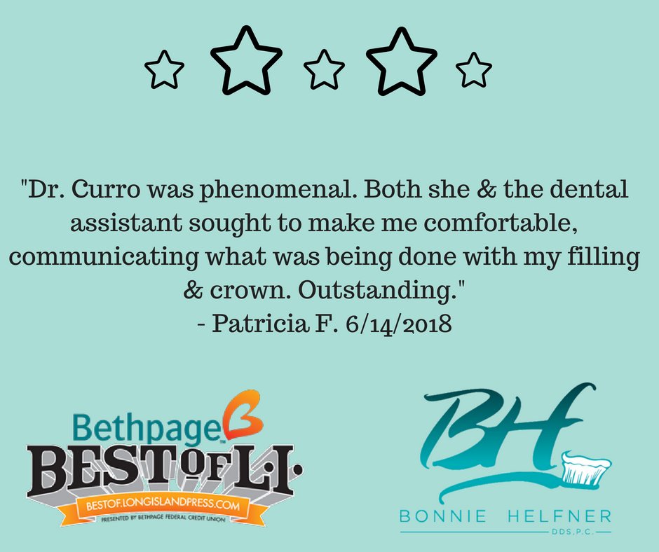 BHelfnerdds's tweet photo. We love hearing from our amazing patients! They truly make our jobs easy. https://t.co/ME8vZPDmnx #DrBonnieHelfner #DrKristinCurro #dentistrybeyondyourexpectations #BOLI https://t.co/xTR20moGLi