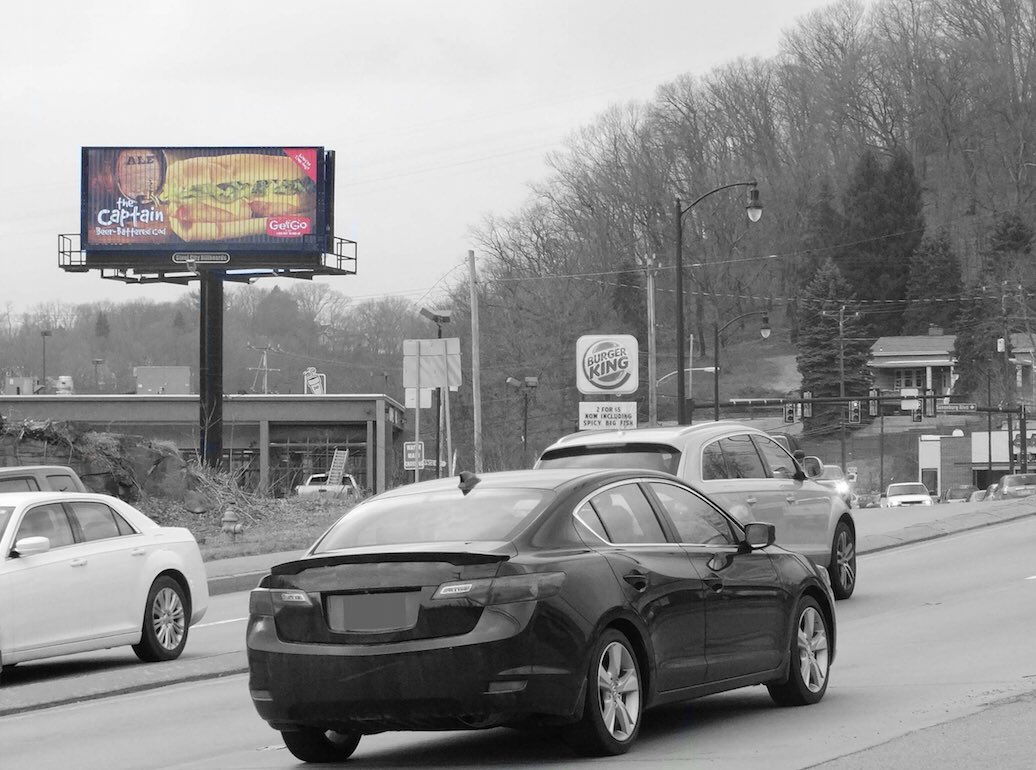 SteelCityBB's tweet photo. View from our Rt. 8 board in Shaler. @getgo has a fantastic design team. #outdoor #ooh #pittsburgh #supportlocal #billboard https://t.co/GySClBjzqf