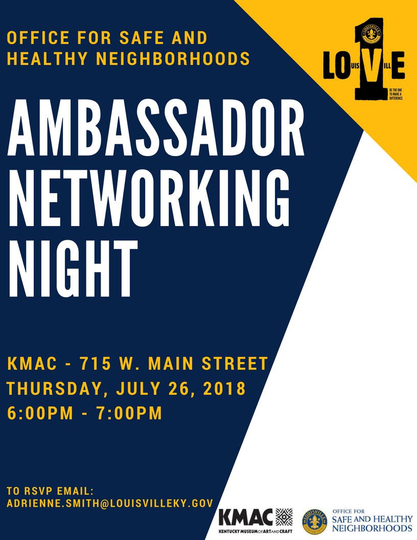 Don’t forget to mark ur calendars for OSHN’s #NetworkingNight coming up on July 26 from 6pm to 7pm at @KMACMuseum 😉👍🏽 follow this link to register: eventbrite.com/e/ambassador-n…