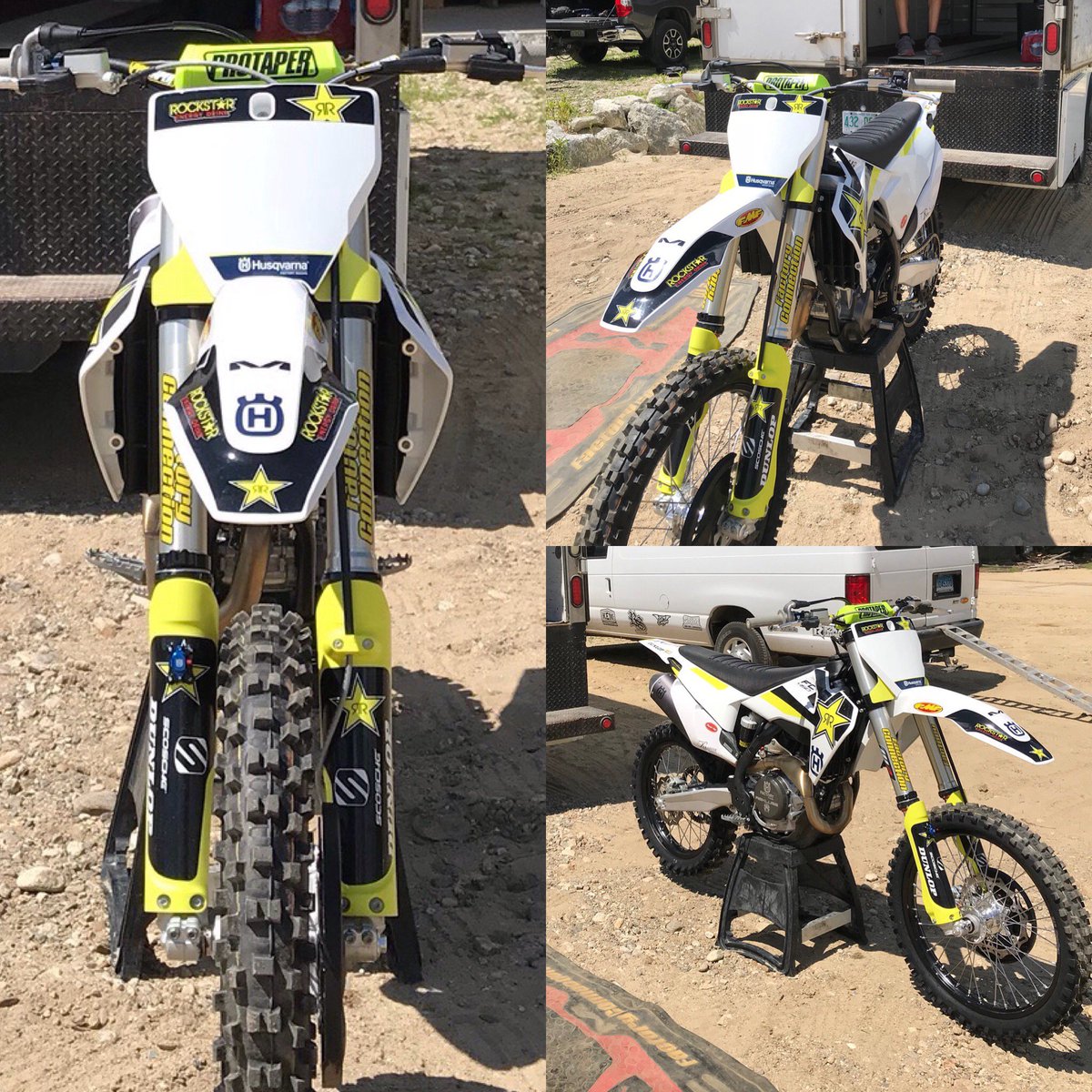 Field testing some Rockstar Edition Husqvarna 450 settings. These things are good! And how about that matchy-match color scheme that's going on? Those FC decals look right at home on these bikes!