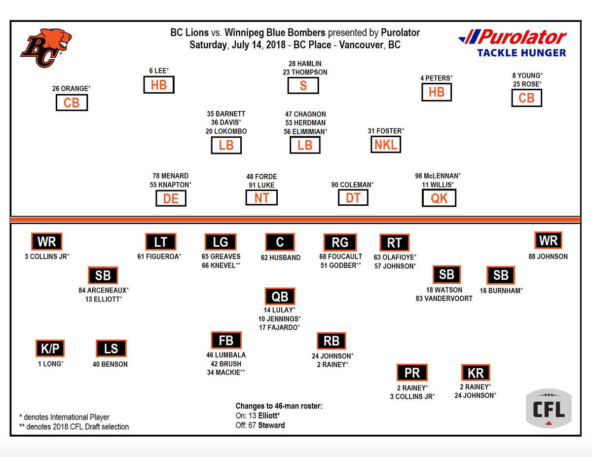 Lions Depth Chart 2011