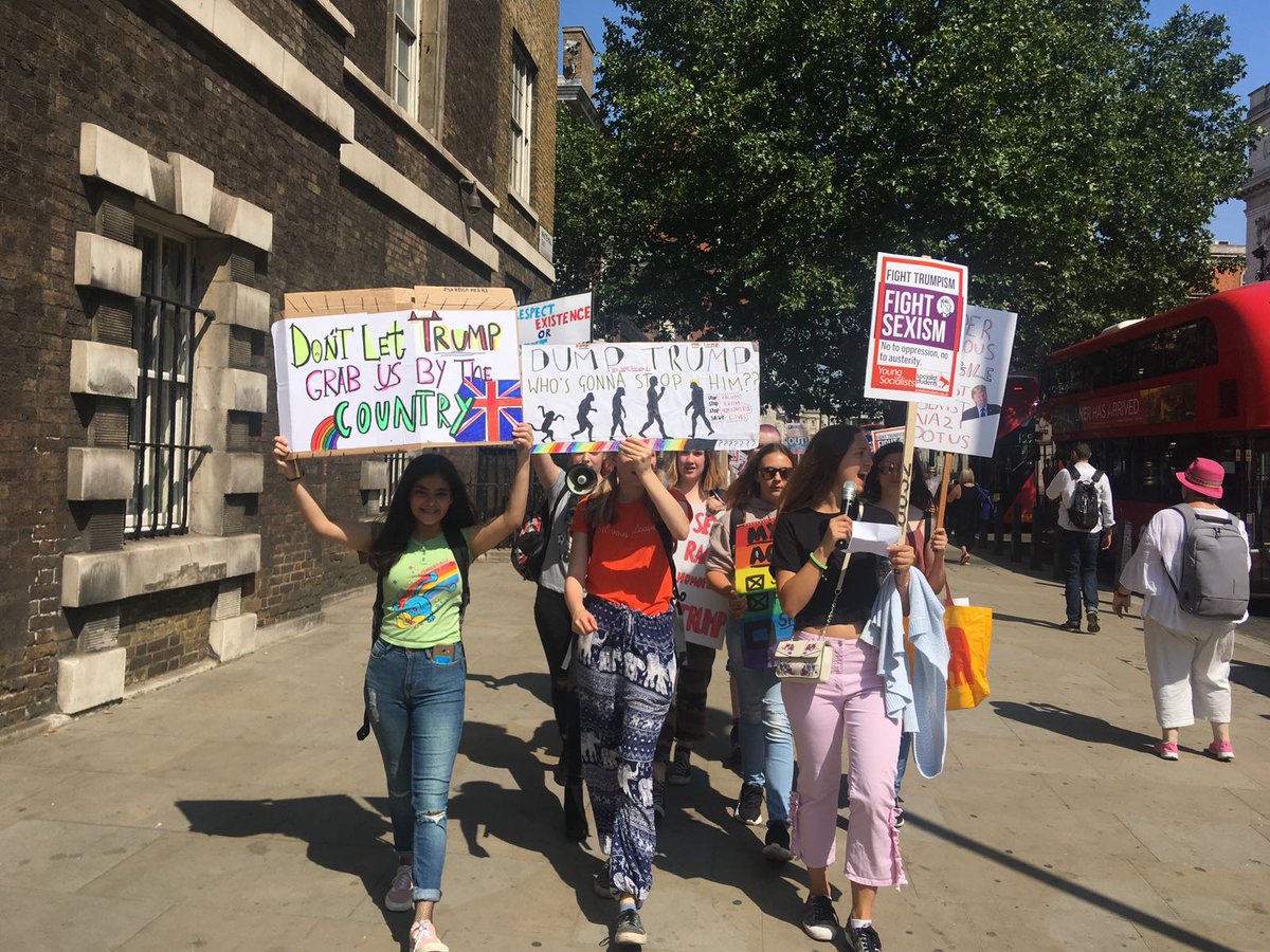 Unbelievable day on the #trumpprotest #togetheragainsttrump. So proud of the school students who took part in thr #walkout today!