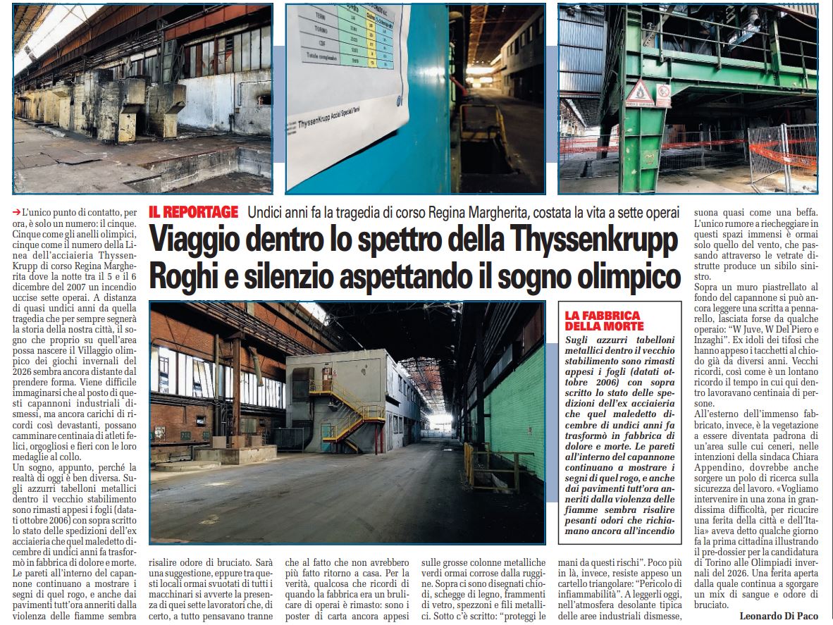 Aspettando il sogno di #Torino2026 il reportage (questo vero) dentro l'ex stabilimento Thyssenkrupp, dove dovrebbe sorgere il villaggio olimpico #Olimpiadi2026 #Torino #Olimpiadi