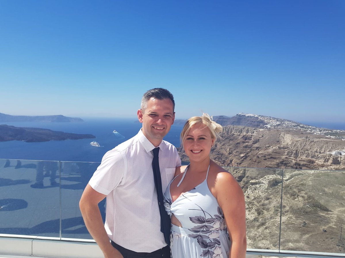 Beautiful wedding in Santorini today for my cousin #santoriniwedding #lifesabeach #santoswinery