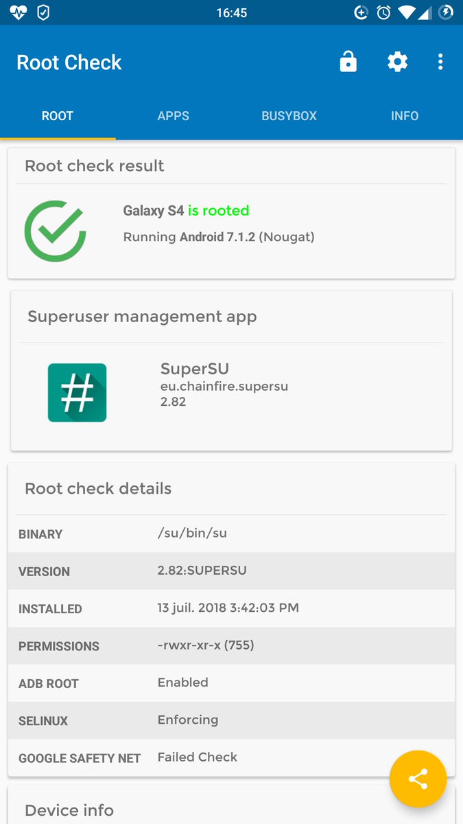 OunafFanou's tweet image. @LineageOS_ 😈
#LineageOS 
#RomManager 
#RootCheck 
#TWRP 
#GalaxyS4