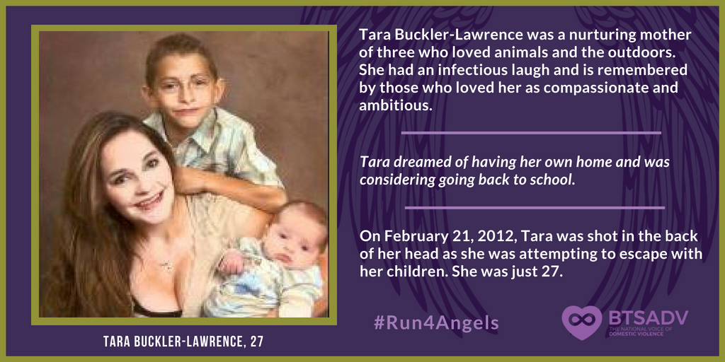 btsadv's tweet photo. Tara was a mother of three who loved animals. She was ambitious and dreamed of going back to school. While she was trying to flee her abuser with her children, Tara was shot in the back of the head. She was 27. Honor our angels at https://t.co/IucJdMgR4M #Run4Angels #BTSAngelRun https://t.co/kRc6xbJlhD