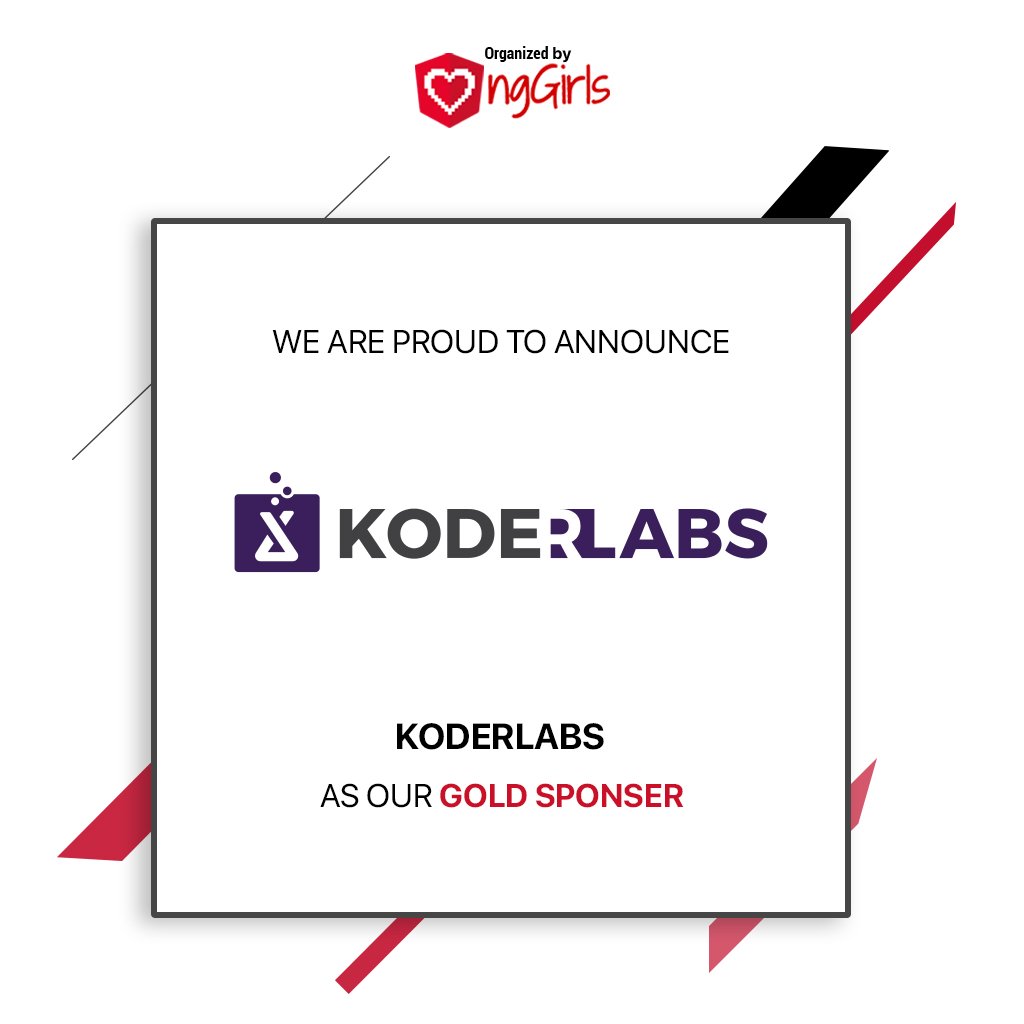 nggirlskhi's tweet image. We are proud to announce #KoderLabs as our Gold Sponsor.

#RoadToAngular #WomeninTech #ngGirlsKhi