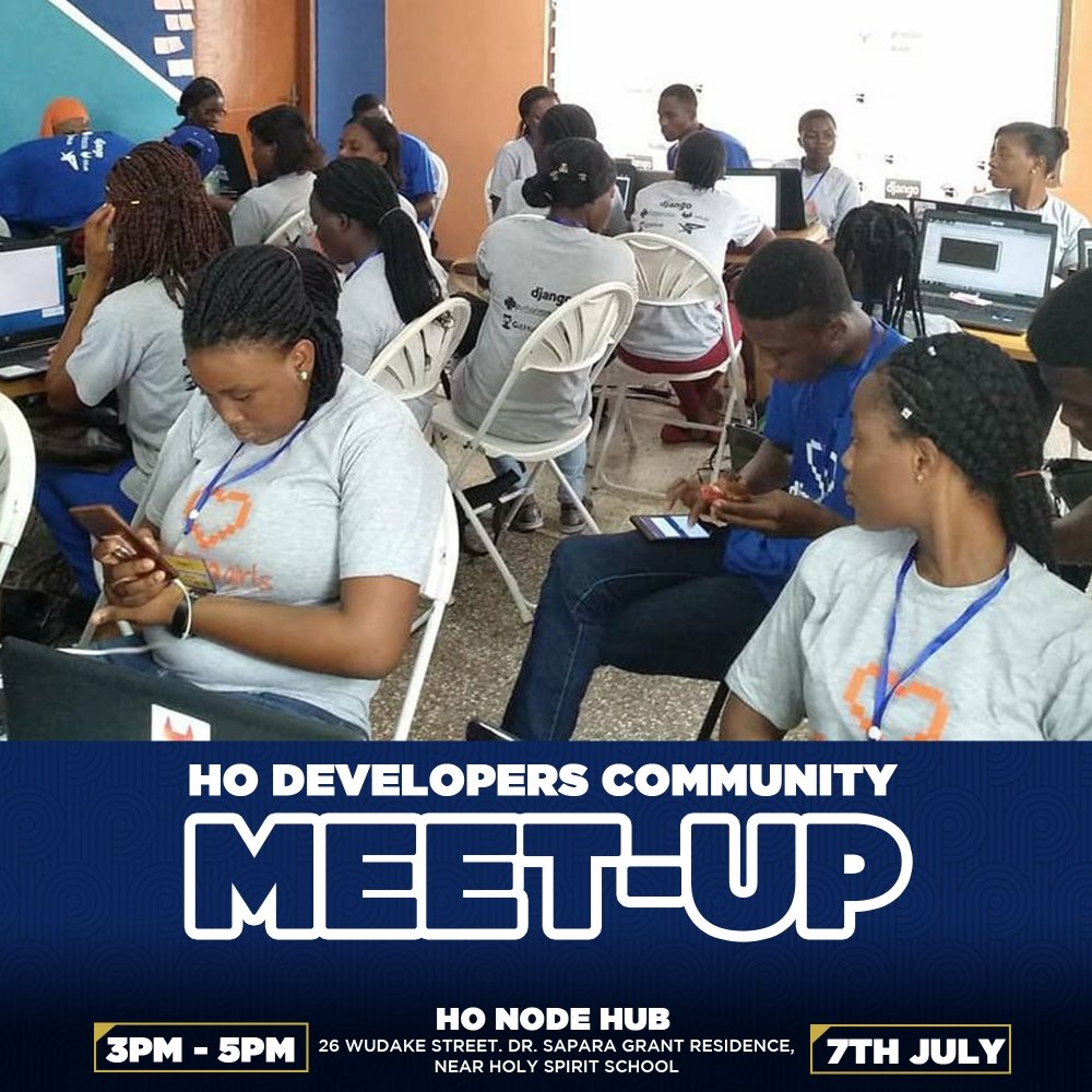 dzansibrian's tweet image. Inviting all tech enthusiasts for our next meetup @Honodehub on Saturday July 7, 2018. Let&apos;s connect, share and learn. #DevMeetup #TechInGhana #EventsInHo