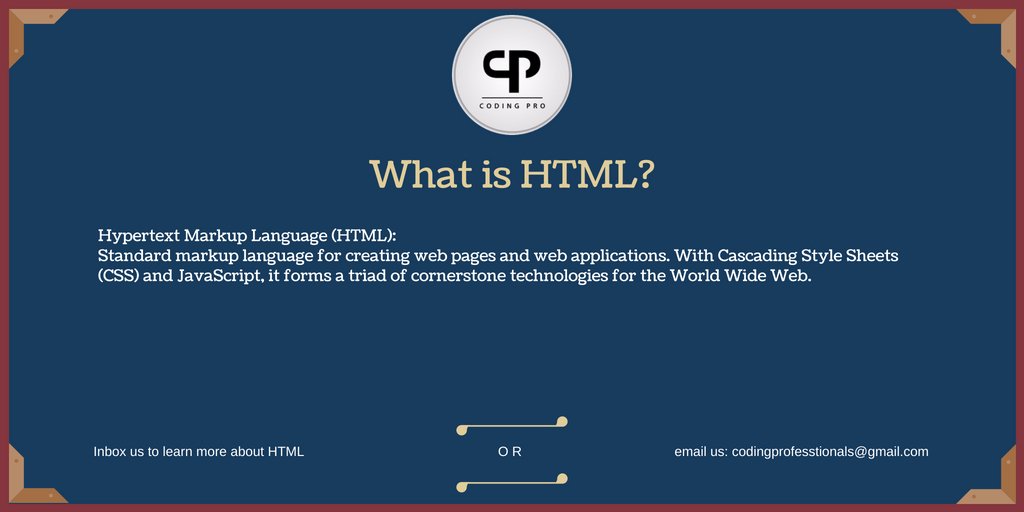 CodingProAus's tweet image. What is HTML?