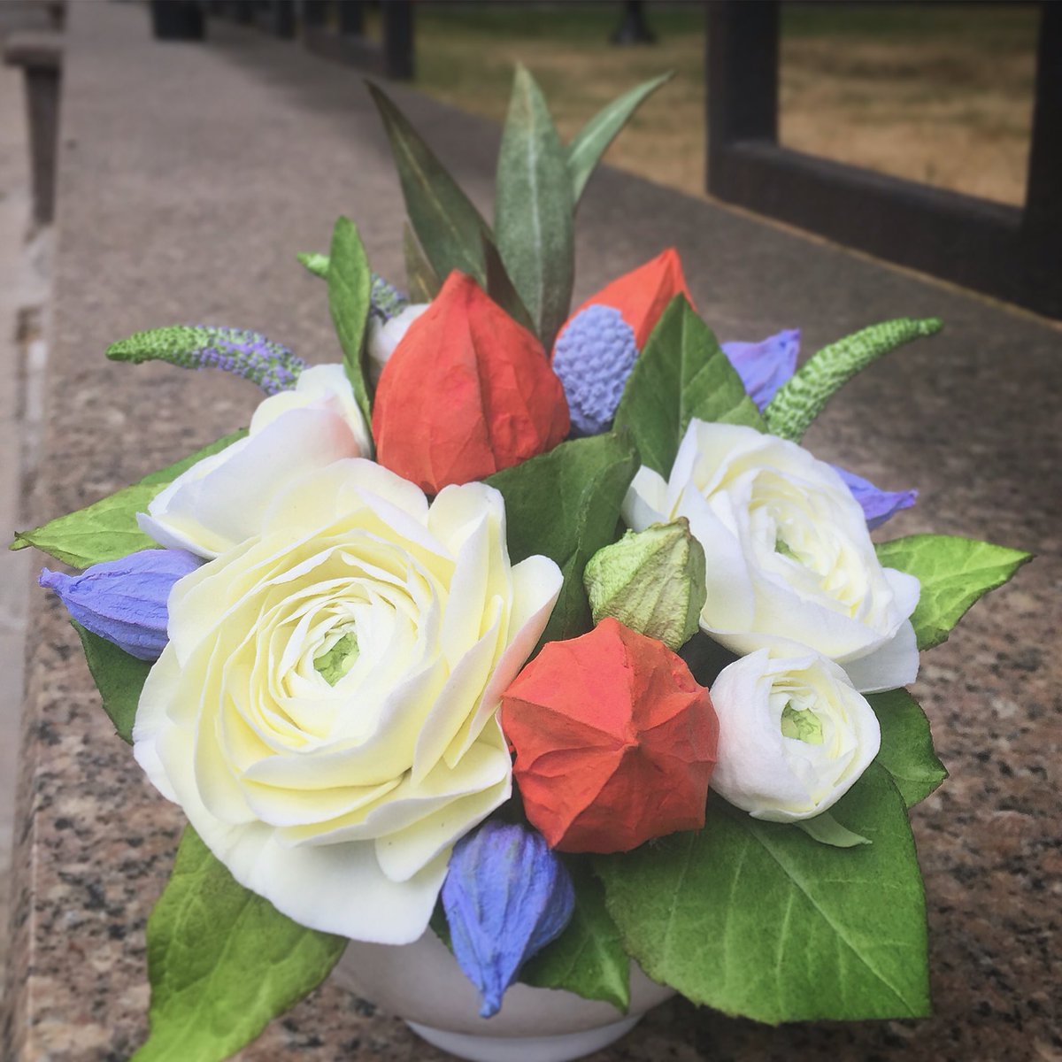 Букетик с физалисом для Марии - "желанной" и "безмятежной"
#handmade #flowers #хэндмэйд #цветыручнойработы