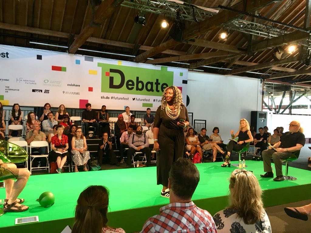 nestybird's tweet photo. ‘Just the job’ @aimafidon @Stemettes @NoelSharkey @mikestubbs exploring potential futures jobs &amp; workplace and ideas / visions for younger generations #FutureFest18 https://t.co/F4Cpfuq9yI