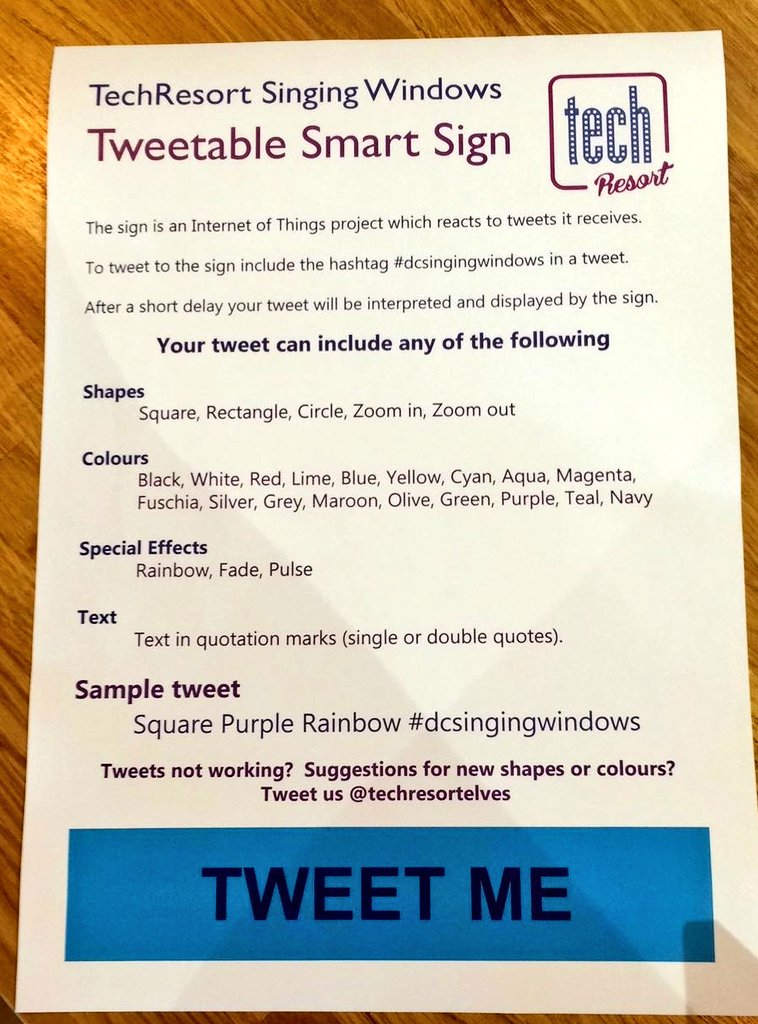Dev_Collective's tweet photo. So something cool has come to DC1... a tweetable smart sign, created by young people from @TechresortEB @TechResortElves as part of our #acefunded #SingingWindows pilot. Come down to 67-69 Seaside Rd to see it for yourself... or tweet us! #DCSingingWindows #InternetOfThings https://t.co/dzoxQaT6Ke