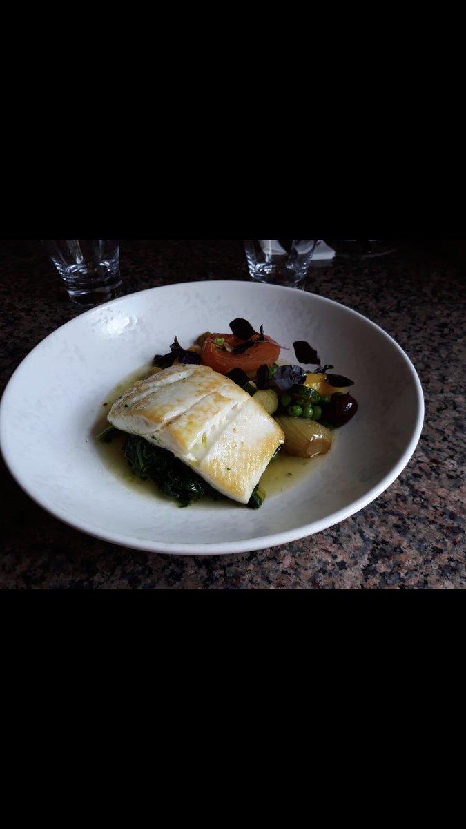 Competition time <a href="/HodgsonFish/">Hodgson Fish</a> here’s this weeks entry from the team <a href="/thirteenleyburn/">Thirteen at Leyburn</a> chef <a href="/McbrideMickyda/">michael mcbride</a> has most definitely through his hat 🎩 in the ring with this dish, Halibut, led tomatoes, baby courgette, Confit baby fennel, peas, broad beans and purple micro 🌿 amazing 🌟