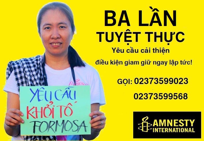 VietNamTweeter's tweet photo. #MotherMushroom Nguyễn Ngọc Như Quỳnh has gone on her third hunger strike to protest prison conditions! @amnesty https://t.co/fgCOLLOC9b