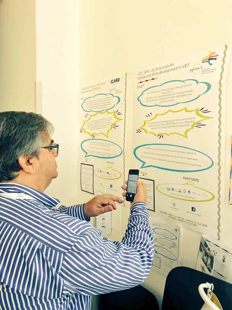 Ef_VET's tweet photo. #EfVETProjects: We are presenting present projects such as @SoftSkillsICARO & #VET_GPS: both tackling #Softskills at #LLLPAC18 Gallery Walk.
๐Thanks to the @lllplatform we're learning a lot from other projects!
#LLLCULTURE https://t.co/yv4EtnnyxP