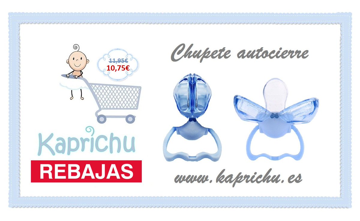 kaprichubaby's tweet photo. Este mes nuestros productos están rebajados!
Los clientes de @kaprichubaby opinan: “Una amiga me aconsejó comprar vuestros #chupetes autocierre para mis gemelos y estoy encantada porque son súper prácticos y monísimos. Gracias, Kaprichu!”, Maca89, Sevilla. https://t.co/RxVmyUC4EI https://t.co/i7PIj3Kj3m