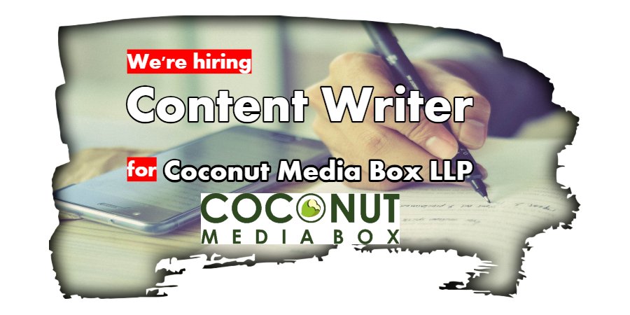 Jobswitch's tweet image. We&apos;re hiring Content Writer for Coconut Media Box LLP
#ContentWriterJob #jobswitch
jobswitch.in/job-details/co…