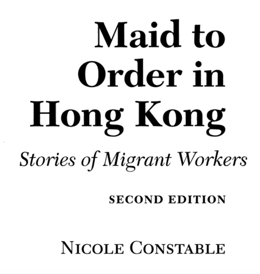 9. Constable's MAID TO ORDER IN HONG KONG: STORIES OF MIGRANT WORKERS (SECOND EDITION) which presents tales of women OFWs for a historically and contextually grounded take on the capitalist world system. (Bonus: Foucauldian concepts present)Preview at  https://books.google.com.ph/books?id=HbMRG8bMcKYC&printsec=frontcover#v=onepage&q&f=false