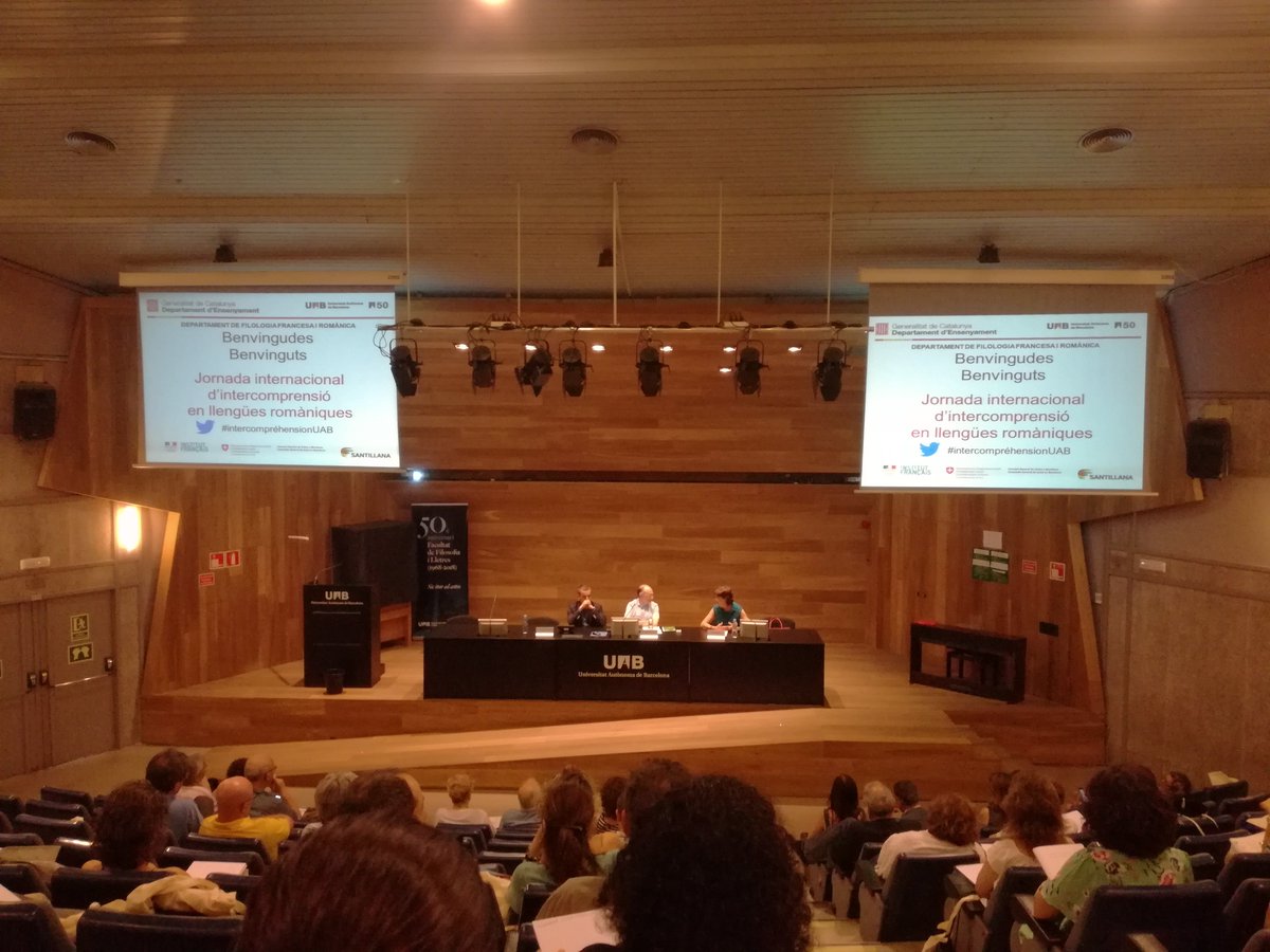 intercomprensio's tweet photo. Avui som a la Jornada Internacional d'intercomprensió en llengües romàniques, a la UAB. Avui farem molta feina! #intercompréhensionUAB https://t.co/cZD1fgPkjN