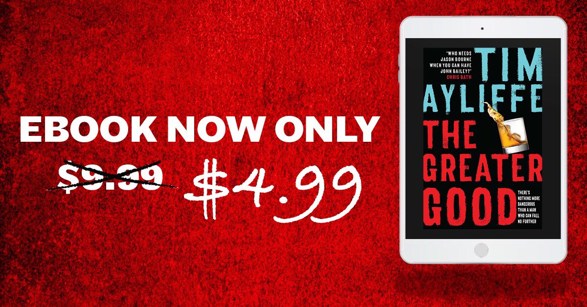 TimJAyliffe's tweet photo. If you’re looking for a crime thriller to keep you company this weekend ... Amazon has dropped the price for The Greater Good for July 
https://t.co/J4E0aP9UvB https://t.co/OtujtMq8KU