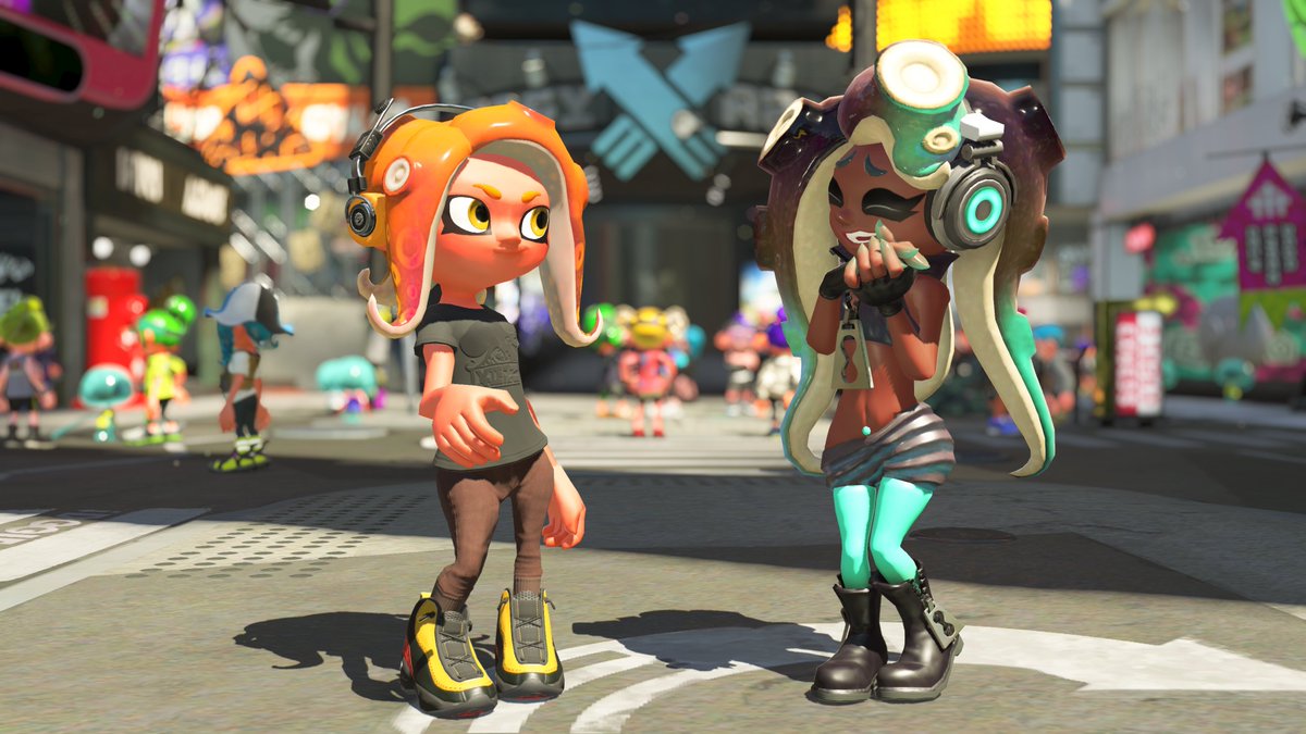 Splatoon スプラトゥーン Amiibo ヒメ イイダ はプレイヤーのサポーターとなり コーディネートを記憶してくれる そしてバトルを進めると 特別なギアを アタマ フク クツ1種類ずつプレゼントしてくれるぞ オクト エキスパンション で