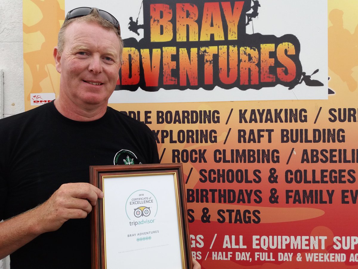 Congratulations to John for his 100% reviews rewarding him with a certificste of excelence from <a href="/TripAdvisor/">Tripadvisor</a> 
#bray #SummerInBray #ireland #discoverireland #kayaking #sup #coasteering #summercamps