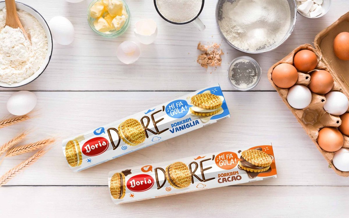 qreactive's tweet image. #CaseHistory | Un’immagine fresca, divertente e moderna per raggiungere un target più giovane e spiccare visivamente sullo scaffale. Scopri come abbiamo progettato il restyling dei Doré #Doria! #packaging #positioning buff.ly/2lnmFY0