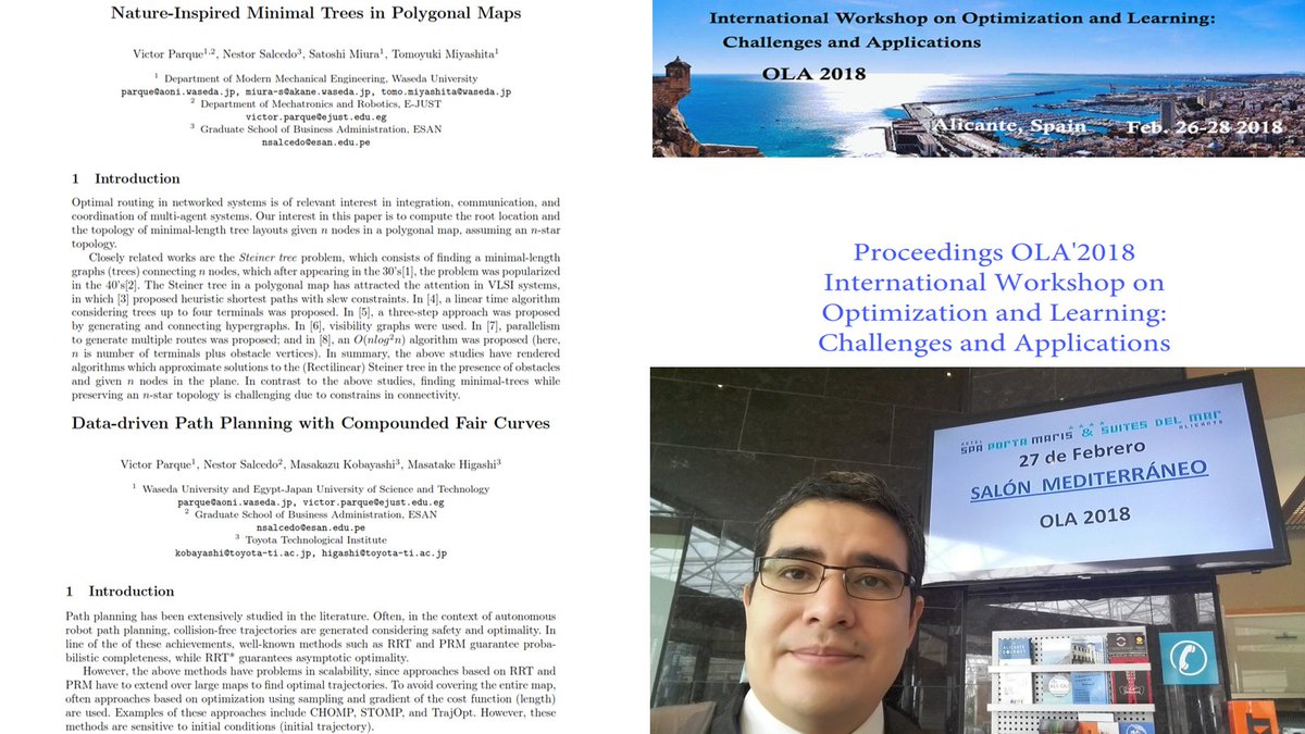 nsalcedoz's tweet photo. Speaker at International Workshop on #Optimization and Learning: Challenges and Applications. OLA 2018, Feb 26th-28th, Alicante, Spain @DEMOPhD #ArtificialIntelligence https://t.co/APU9mUyWXS