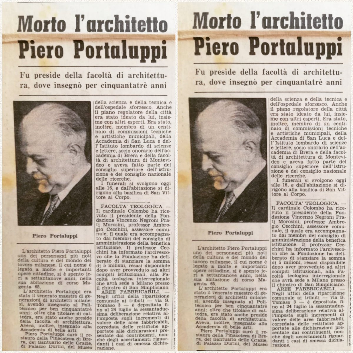 Piero Portaluppi muore il 6 luglio 1967, esattamente 51 anni fa. La mostra 130 PORTALUPPI è aperta fino al 29 luglio in Fondazione Portaluppi, via Morozzo della Rocca 5 a Milano. #portaluppi #pieroportaluppi #130PP #fondazioneportaluppi