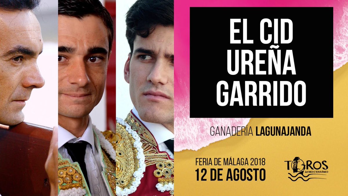 La Feria de Málaga empieza el domingo 12 de agosto con una corrida de toros con: El Cid (@InfoElCID) Paco Ureña (@UrenaOficial) Jose Garrido (@infojosegarrido) 🐂 Toros de @Lagunajanda A las 19:30 horas en La Malagueta #TorosMLG