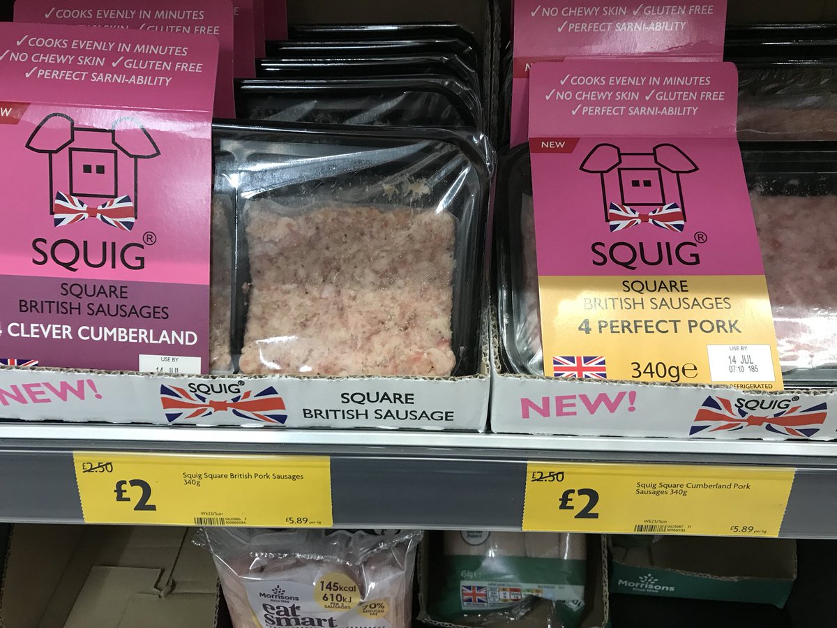 #Squig looking great on shelf, exclusively <a href="/Morrisons/">Morrisons</a>. Perfect for that quick and tasty #Sausagesandwich #britishpork #sausage
