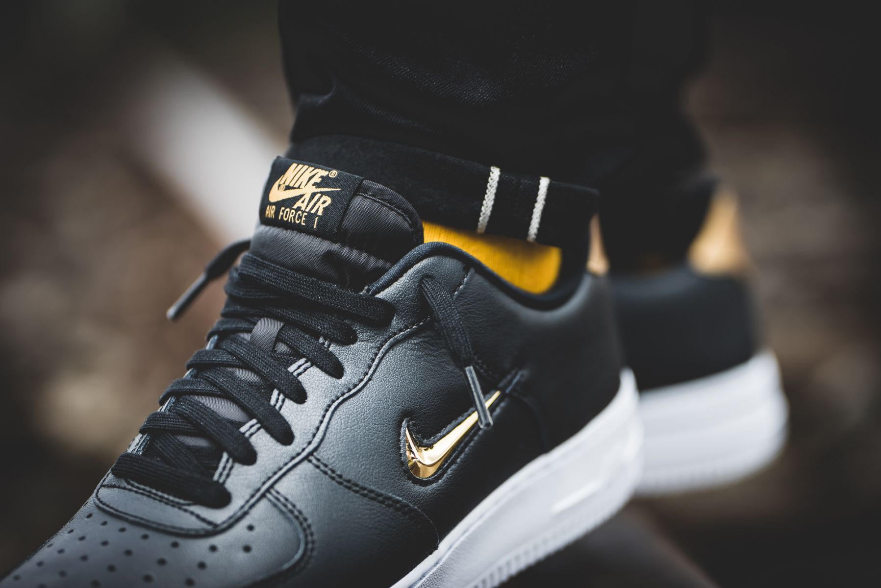 air force 1 jewel black gold