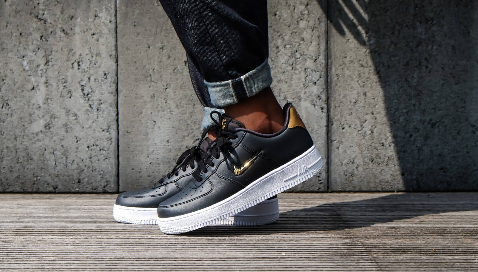 air force 1 jewel black gold