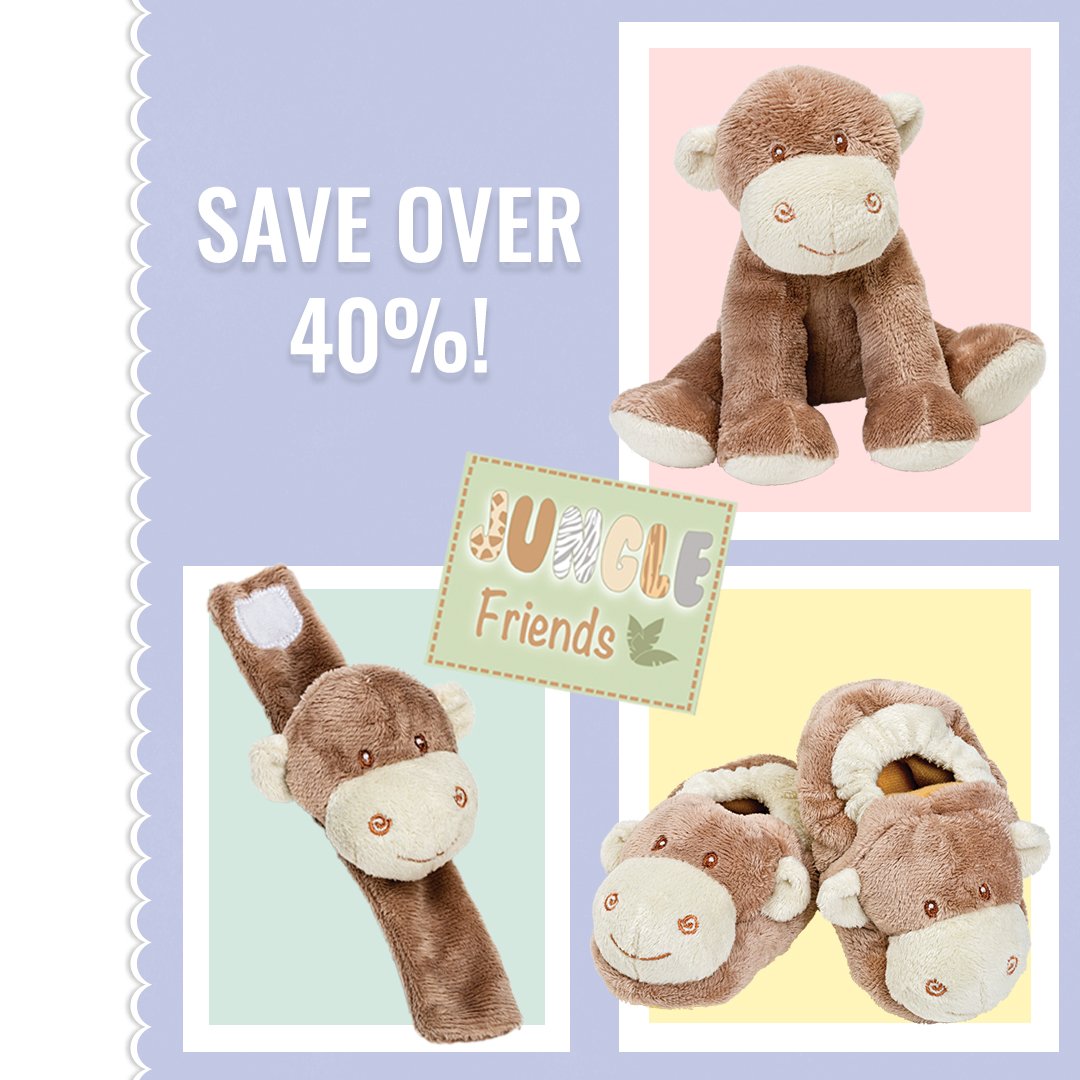SukiGifts's tweet photo. Check out our special offer on selected Jungle Friends.  Save over 40% on Mojo Monkey. https://t.co/Ov3oF2RGeD #SukiGifts #MonkeyBabyToys #WholesaleGifts #PlushToys https://t.co/WDhc9H1Zo7