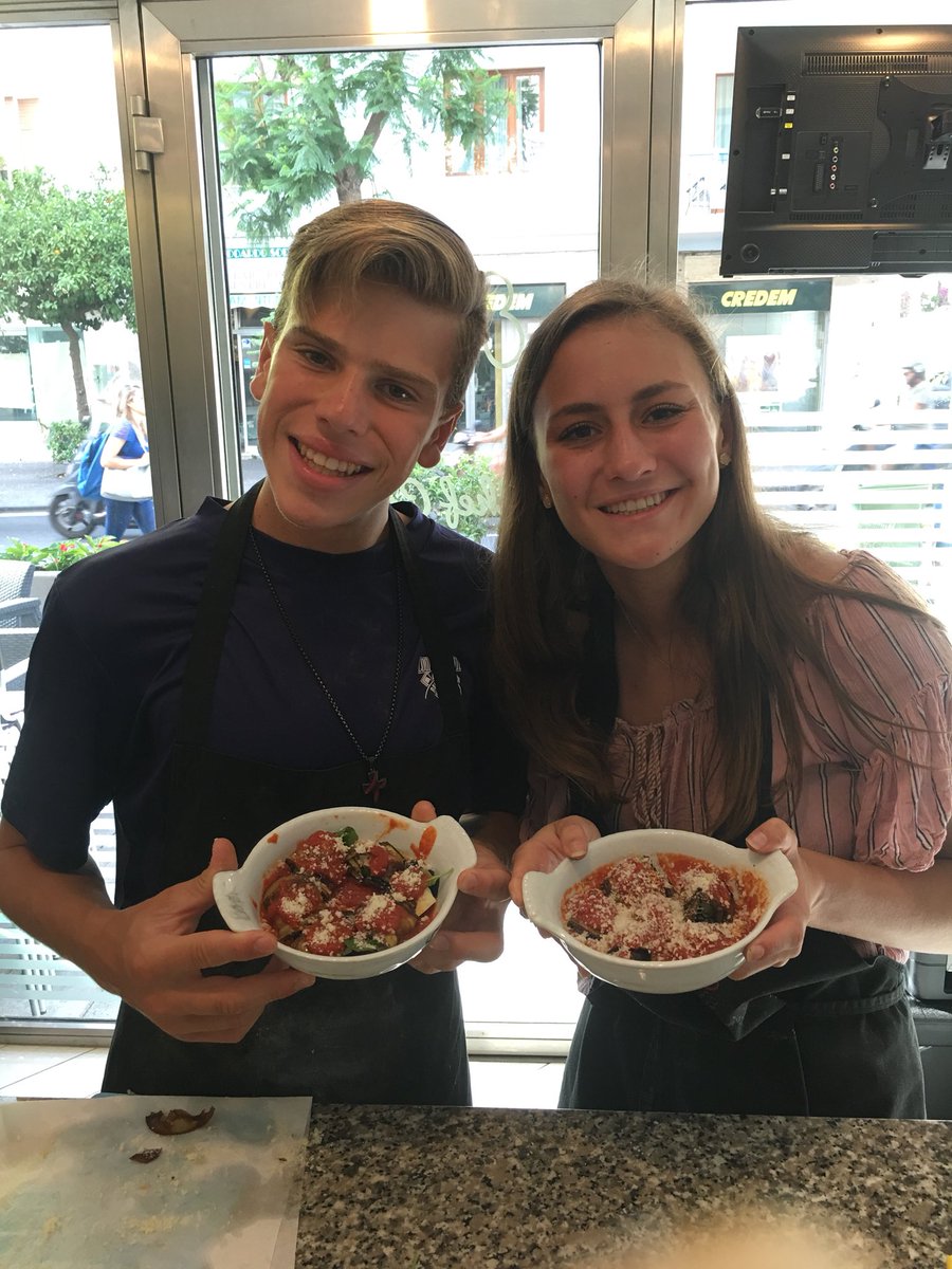 ChefRyanKate's tweet image. Had a great cooking class in Italy with Chef Carmen and Franco! We made fresh gnocchi, 3 cheese ravioli and eggplant Parmesan Sorrento style!