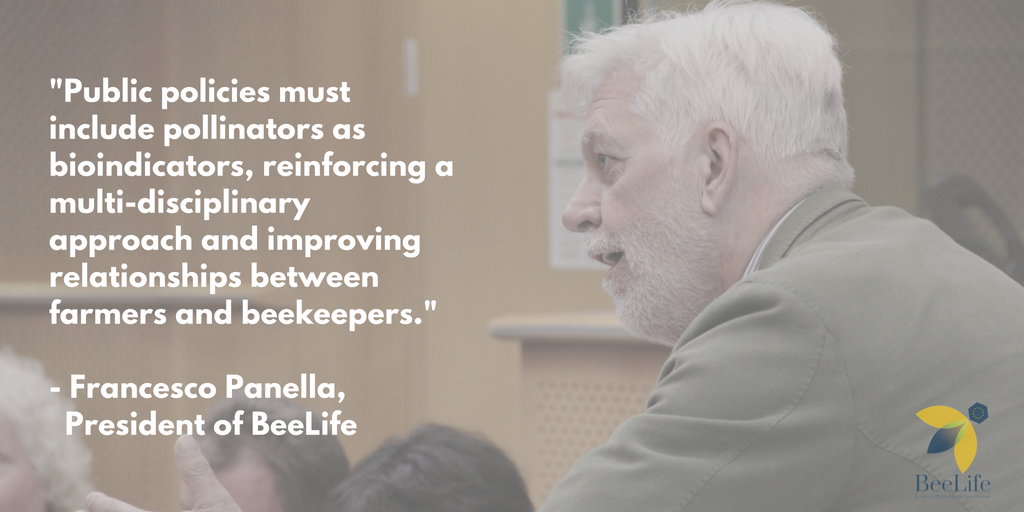BeeLifeEU's tweet photo. One week after the #BeeWeek2018 has ended, we interviewed the president of BeeLife, Francesco Panella. He emphasised the importance of #pollinators to public policies and assured that caring for #bees is not an obstacle but an opportunity! Read more at https://t.co/D5duToKFok https://t.co/tGYQz8P6WL