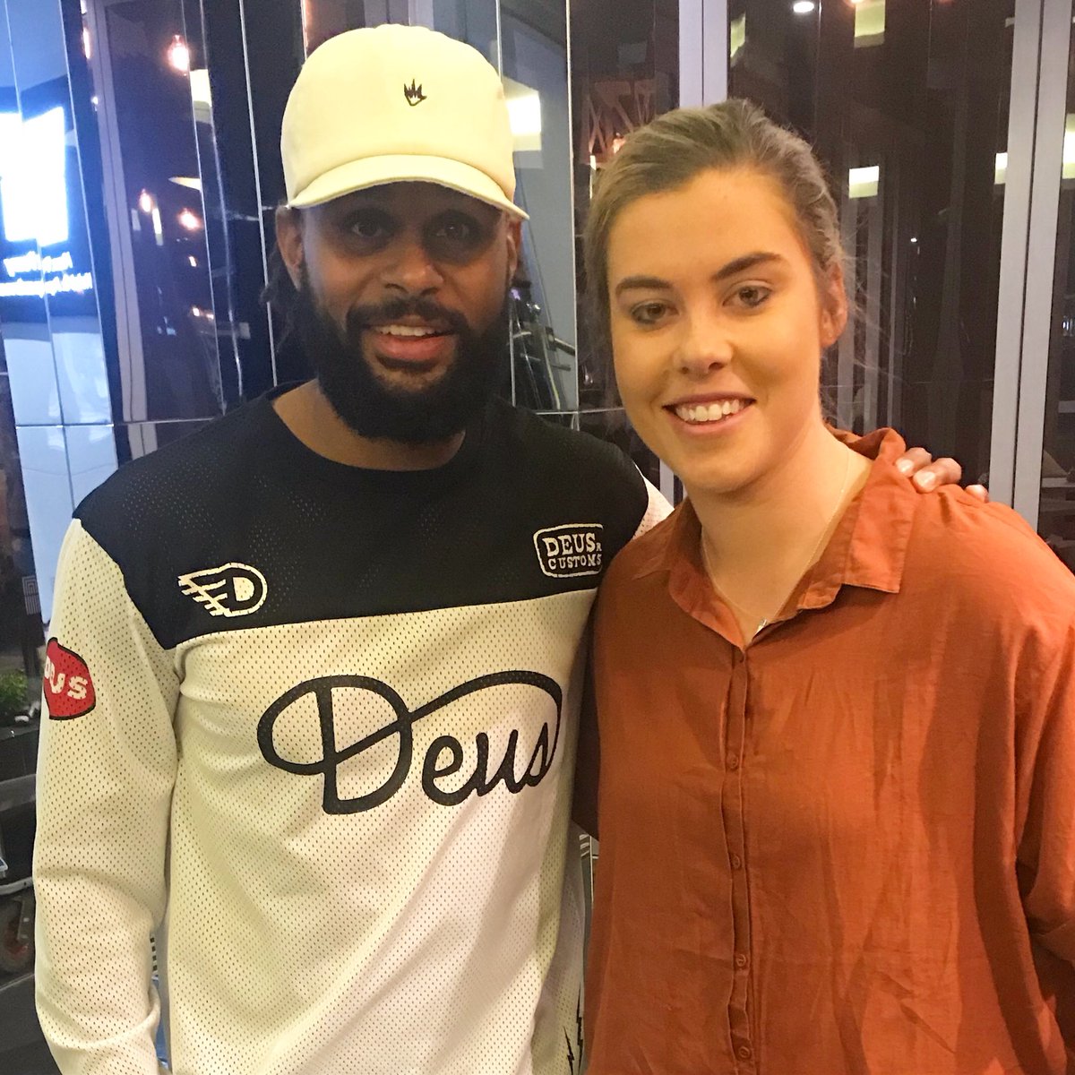 Here’s me trying to be cooler than <a href="/Patty_Mills/">Patrick Mills AM</a> Note: I failed <a href="/BasketballAus/">Basketball Australia</a> <a href="/spurs/">San Antonio Spurs</a> <a href="/NBA/">NBA</a>