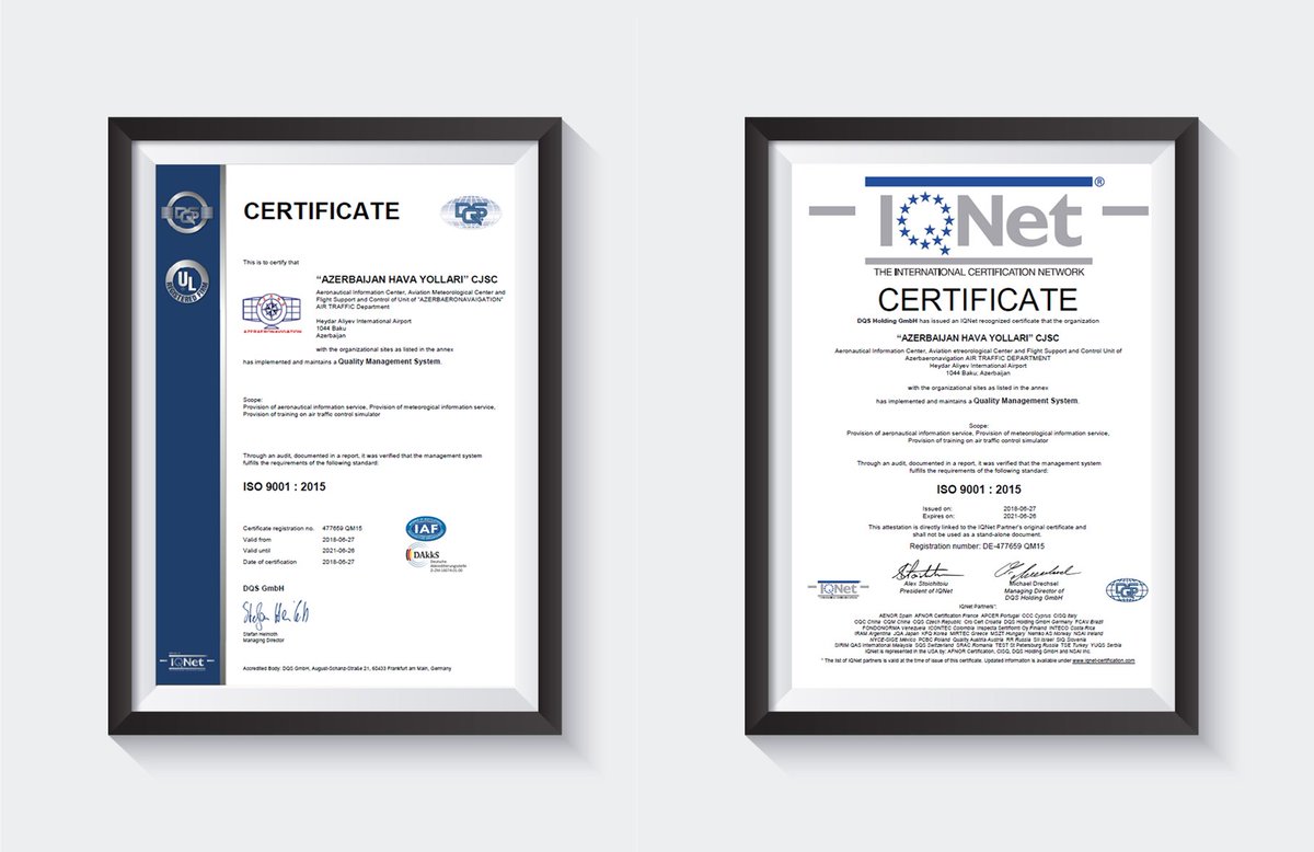 azalofficial's tweet photo. Böyük peşəkarlığın növbəti sübutu! "AZAL" QSC-nin struktur bölməsi olan #AZANS ISO 9001:2015 keyfiyyəti idarəetmə sisteminin resertifikasiyasını uğurla keçmiş və aeronaviqasiya təminatı üzrə IQNET təşkilatının bütün lazımlı tələblərinə cavab verdiyini təsdiq etmişdir. Təbriklər! https://t.co/jy0YSHUF6n