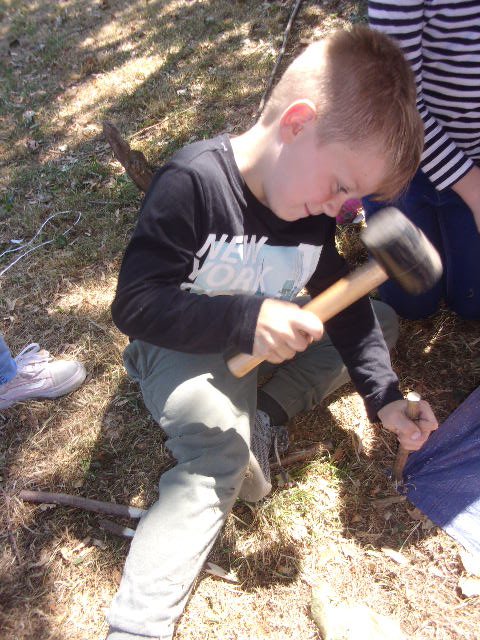 hatsarah's tweet image. During Forest School @GarswoodPrimary Y2 were challenged to create a shelter as shade from the sun. Some children needed tent pegs so decided to make their own #knifework #problemsolving