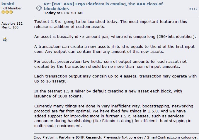 ergo_platform's tweet image. #ErgoPlatform Update: Testnet 1.5 with custom tokens support released github.com/ergoplatform/e…, Sigma-State language updated github.com/ScorexFoundati… 

#Scorex #SigmaLanguage #ZKProof #SmartContracts #Blockchain #Tech $EFYT