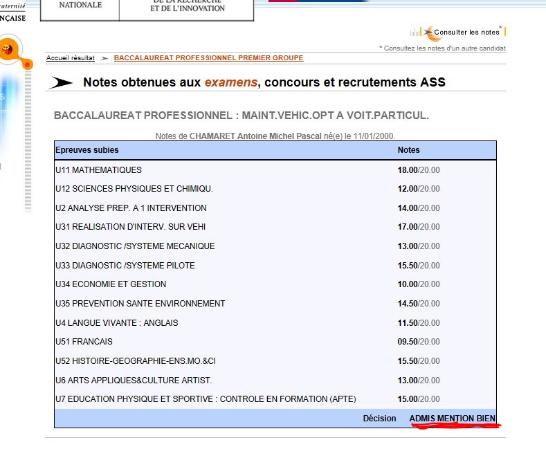 RichardCHAMARET's tweet photo. 14/20 => Mention BiEN 👨‍🎓

Antoine a son Baccalauréat Professionel - Maintenance des Véhicules Automobiles 🏎️

#Bac2018 #BACPRO2018 
#Fier 🙂

cc @GroupeMary @FFSAAcademy @Artisanat_Auto @LucChatel @MBFRANCE_ @BMWFrance @lautomobileclub @Bugatti @AudiFrance @Porsche_France https://t.co/dwQLuZ7bOa