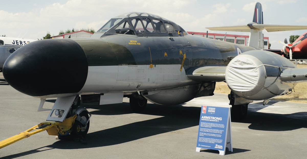 Next week this stunning Armstrong Whitworth Meteor NF.11 departs for its new home in the US 🇺🇸 Don't miss your last chance to see this iconic aircraft up close and personal on British soil 🇬🇧 Our special #RAF100 static display is open 10am to 4pm TODAY, tomorrow and Sunday.